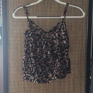 Floral Crop Top with Ruffle Detail